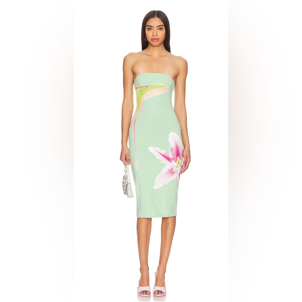 Lisa Moth Floral Strapless Dress by Tyler McGillivary
